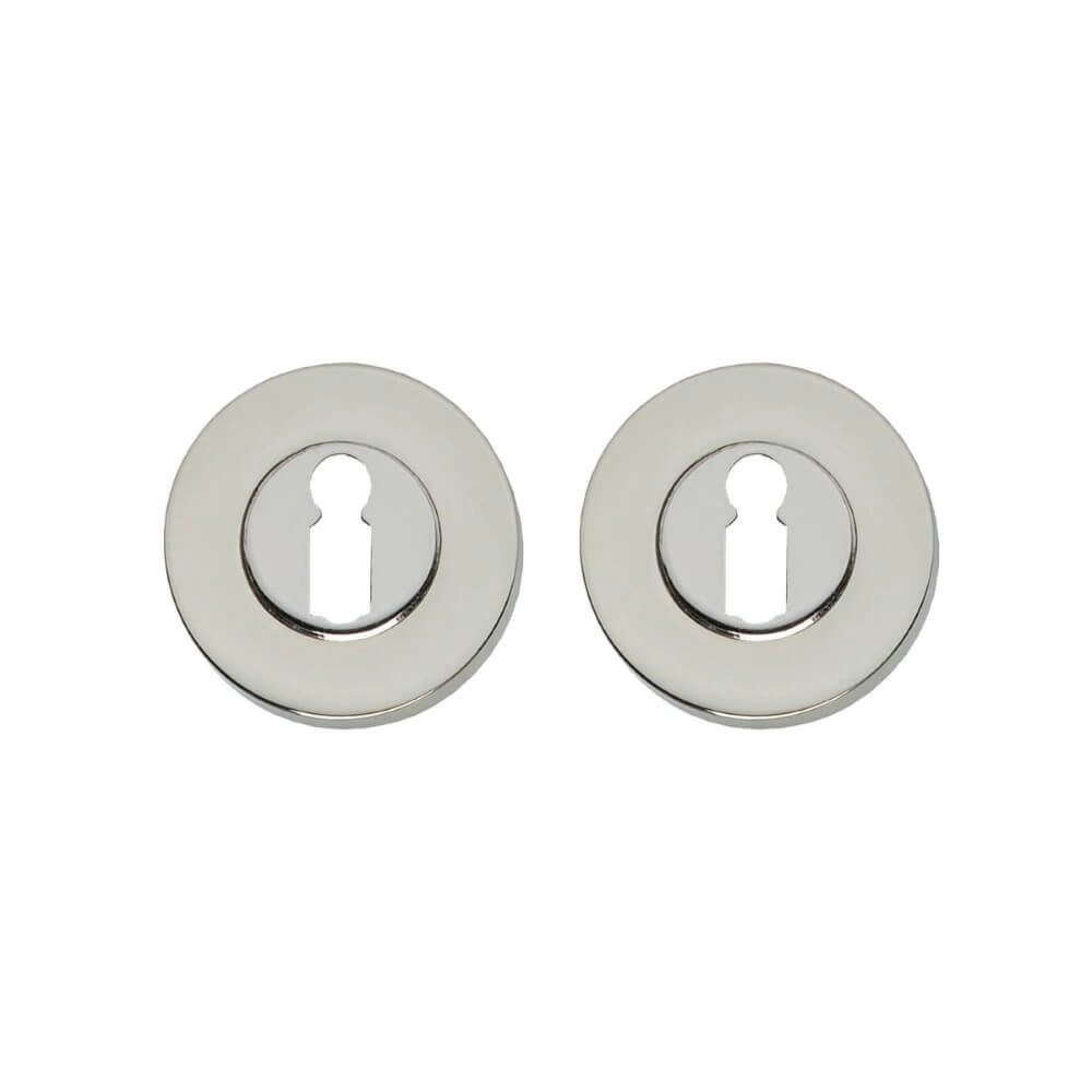 Set of 2 key rosettes Tira round nickel concealed
