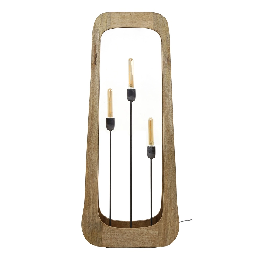 Wooden floor lamp Bray 3x E27 - Mango wood Lyora 8716803511422