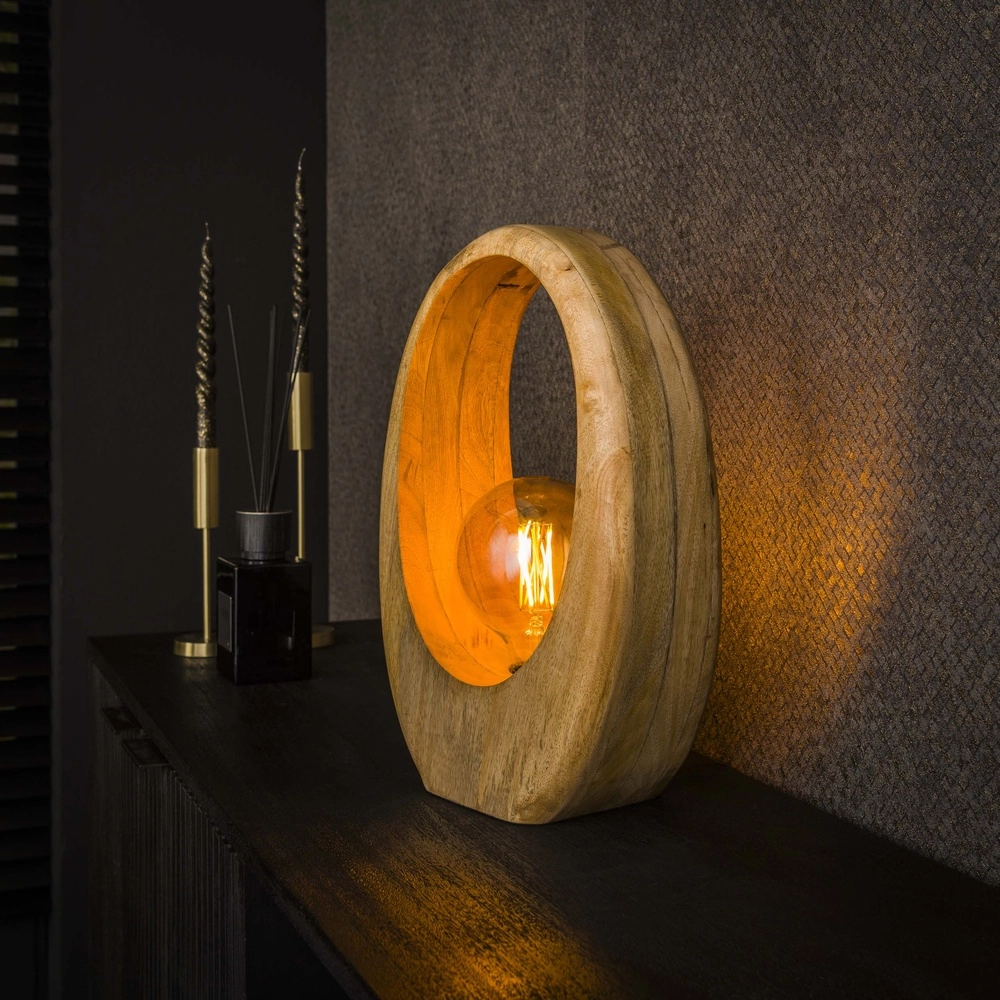 Mango Wood Table Lamp Arch 1x E27 - 43cm