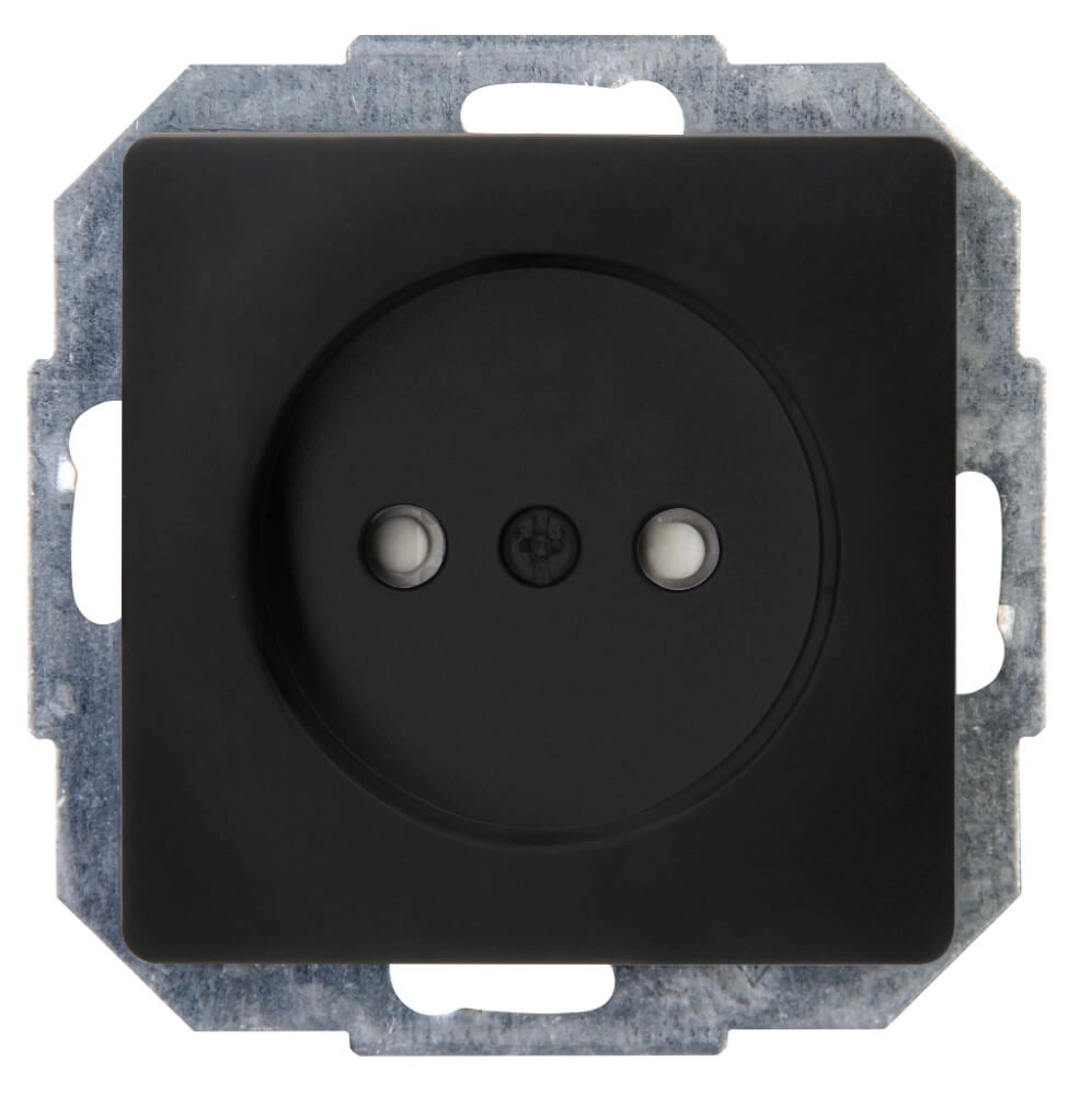 Wall socket Paris without earth black