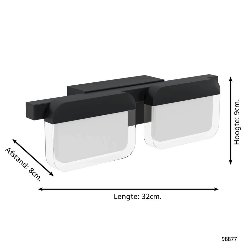 LED wall lamp Ervidel black Eglo 9002759988777
