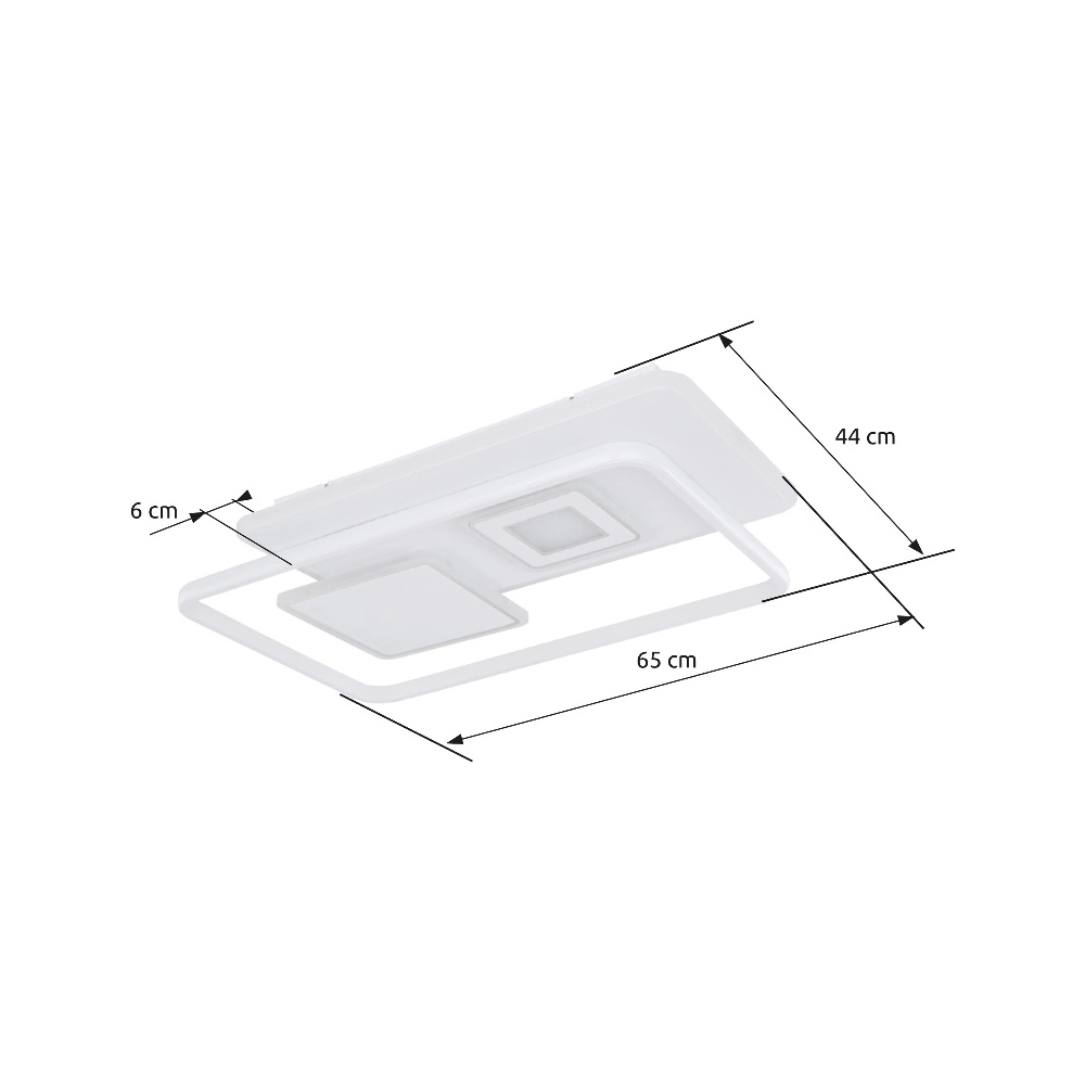 Design ceiling lamp Roderick white rectangle 3000-6000K Globo 9007371411528