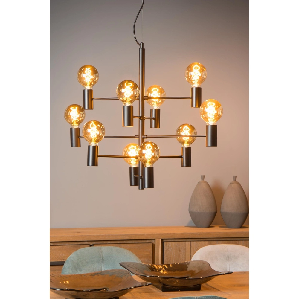 Pendant lamp Leanne 10-light black Lucide 5411212211101