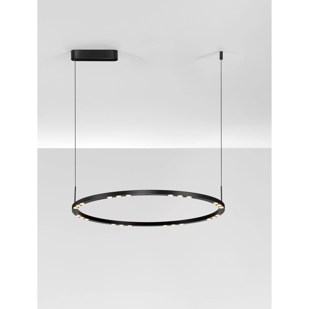 Sleek pendant lamp Lunette black Ø 80cm