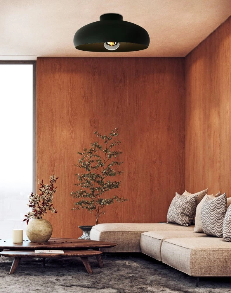 Bedroom ceiling lamp Mogano black Ø 40cm Eglo 9002759436377