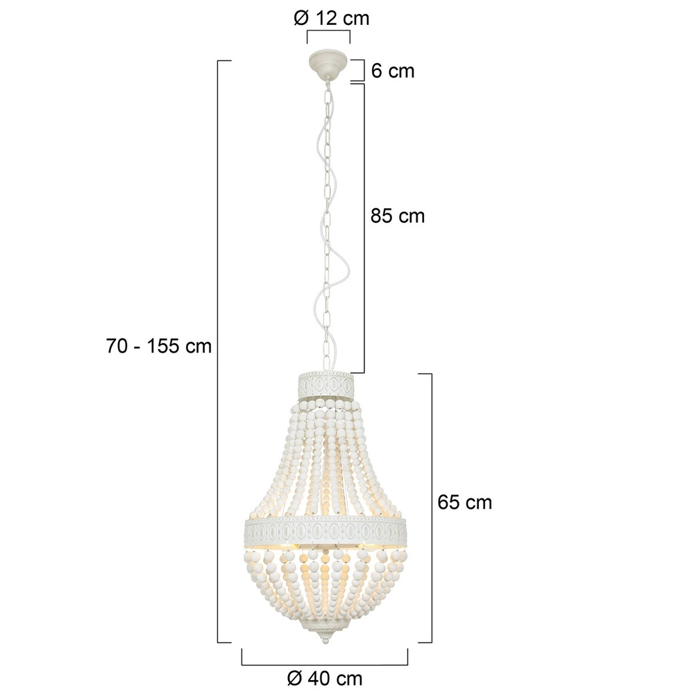 White chandelier Ella Ø 40cm Steinhauer 8712746132083