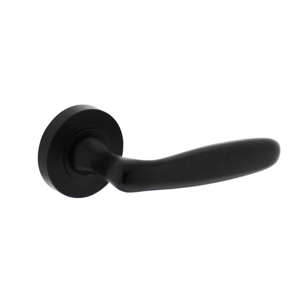 Door handle Bjorn on rosette black