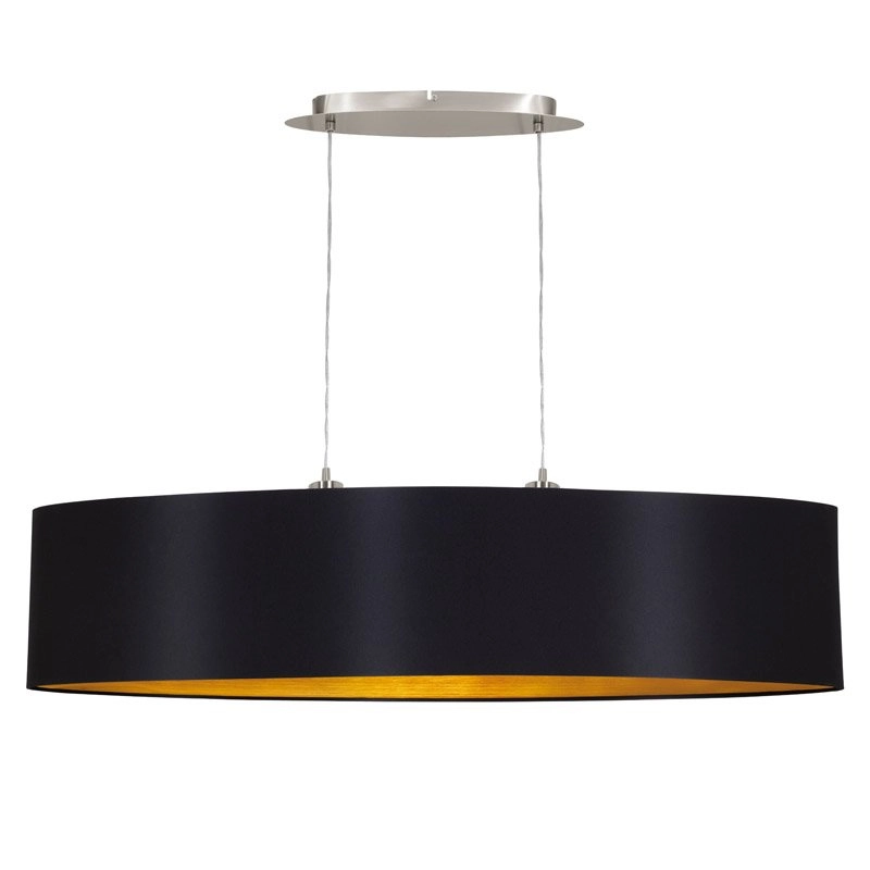Country Pendant Lamp Maserlo 100cm black with gold