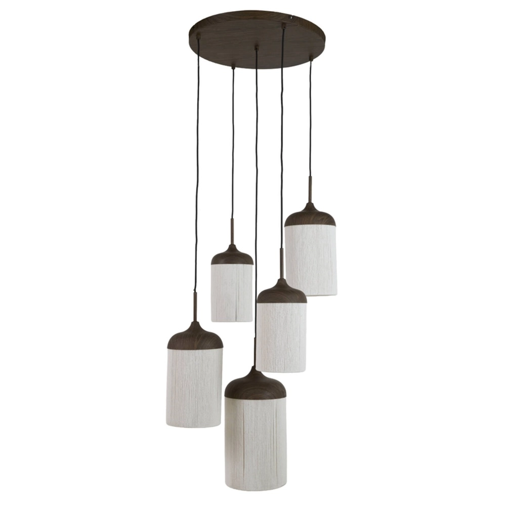 5-light pendant lamp Dania black wood