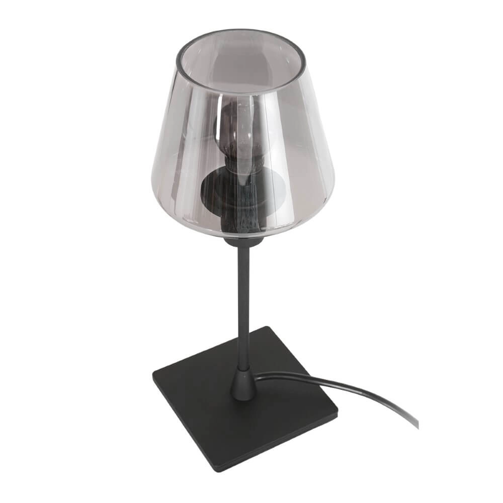 Black table lamp Ancilla with smoke glass Steinhauer 8712746146790