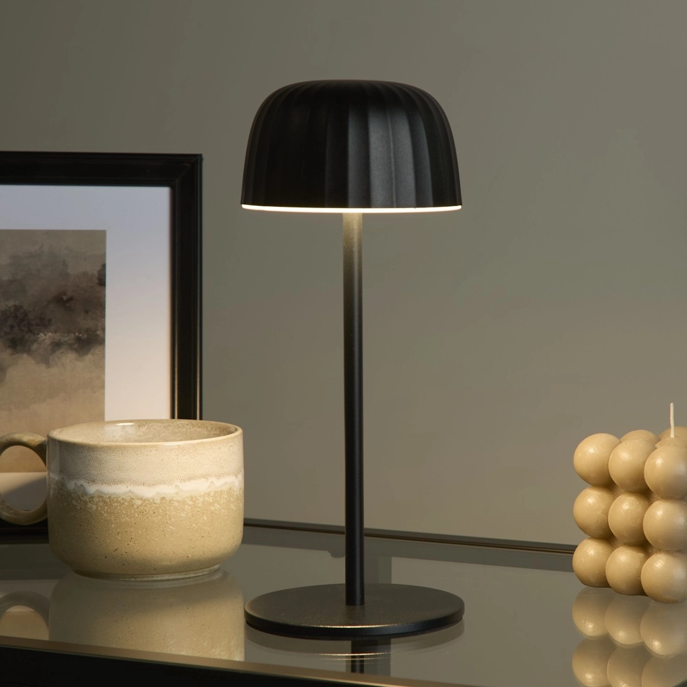 USB Rechargeable Table Lamp Ezra black Searchlight 5053423306131