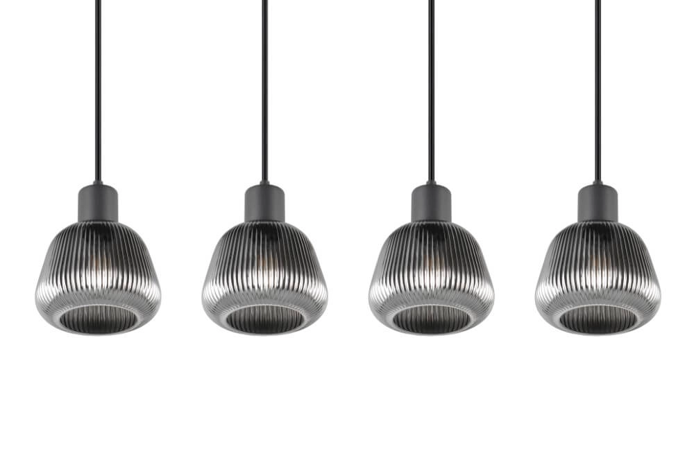 Dining table pendant lamp Tarifa with ribbed glass Trio 4017807615814