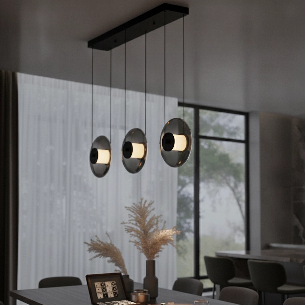 Unique pendant lamp Ballet black 3-light straight