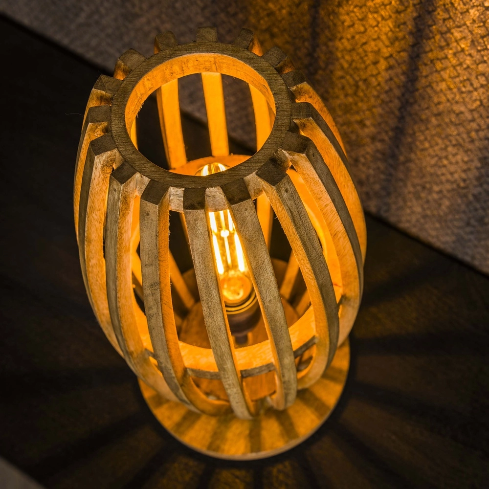 Wooden table lamp Orbit 38cm - 1x E27 Lyora 8716803511088