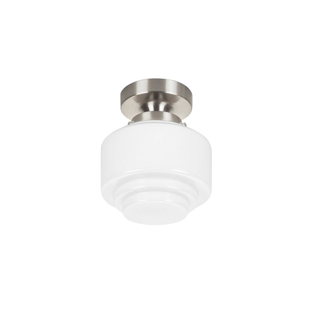 Nickel ceiling lamp Cambridge white glass Ø 15cm