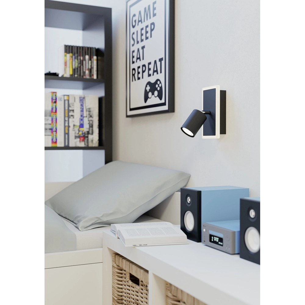 Led wall spot Rimbocchi 1 black - orientable Eglo 9008606316540