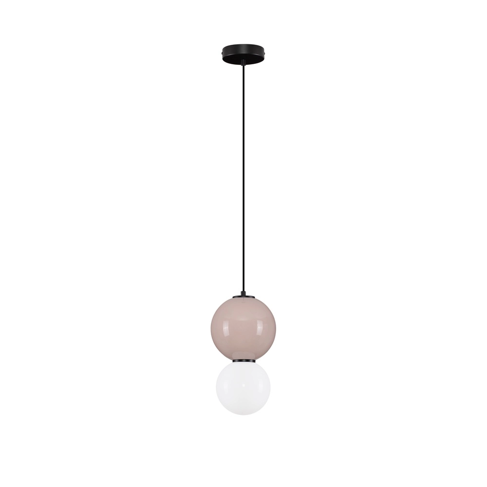 Pendant lamp Noesis Ø 18cm mocha brown with white