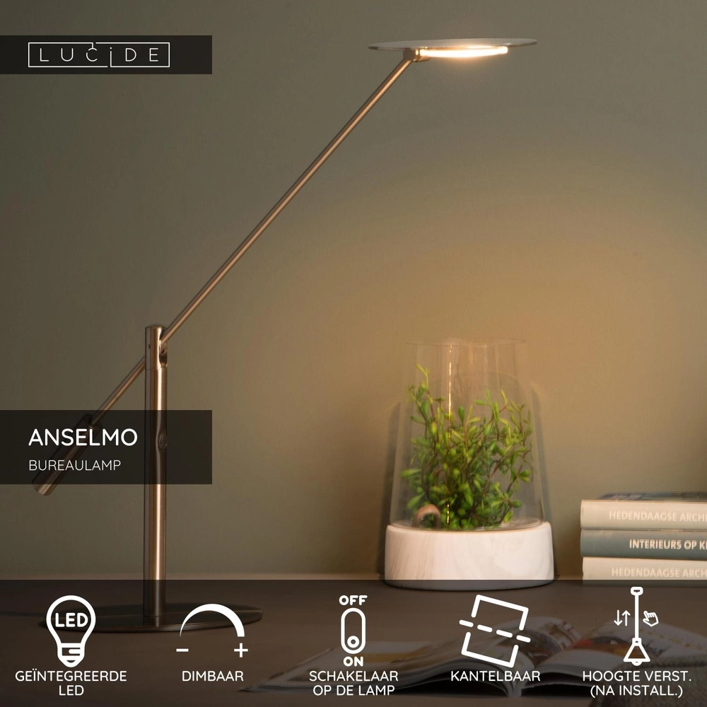 Desk lamp Anselmo chrome Lucide 5411212193926