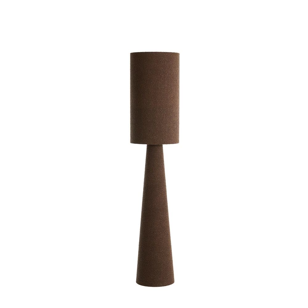 Floor lamp Micky Ø 38cm - bouclé - brown
