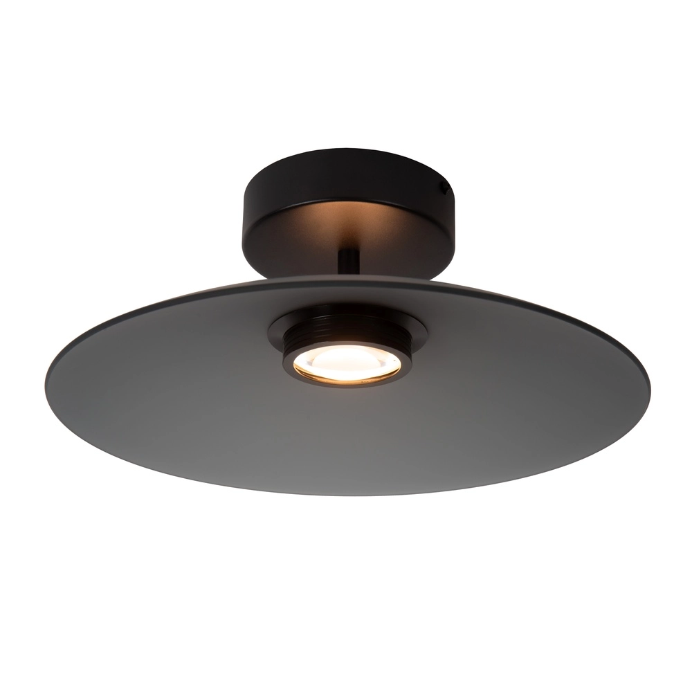 Sleek ceiling lamp Menga Ø 40cm smoke glass