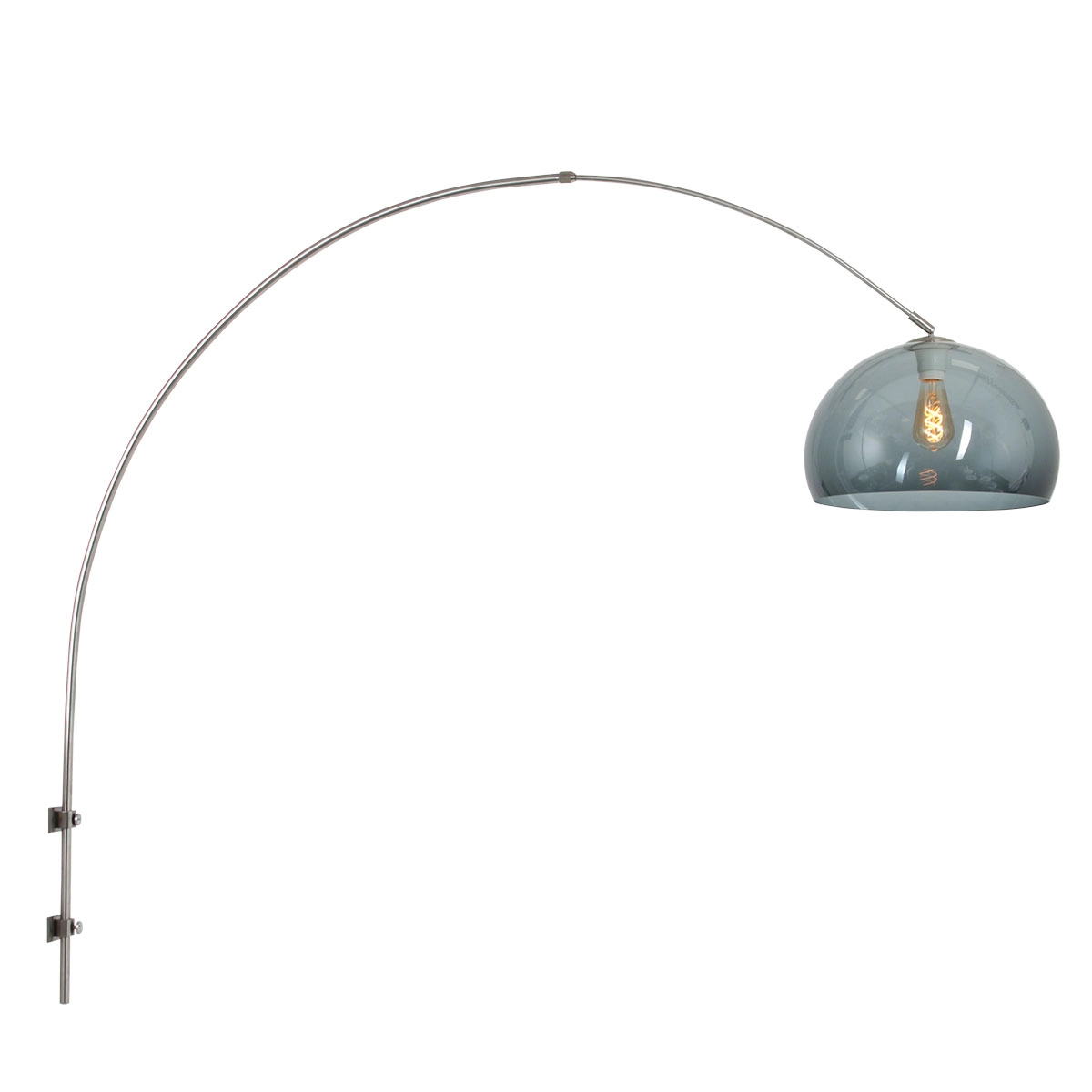 Wall arc lamp Sparkled Stainless steel with smoke hood