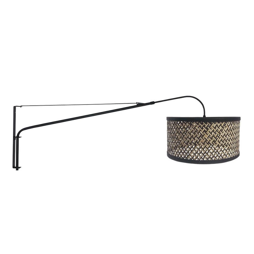 Wall lamp Elegant Classy black with bamboo
