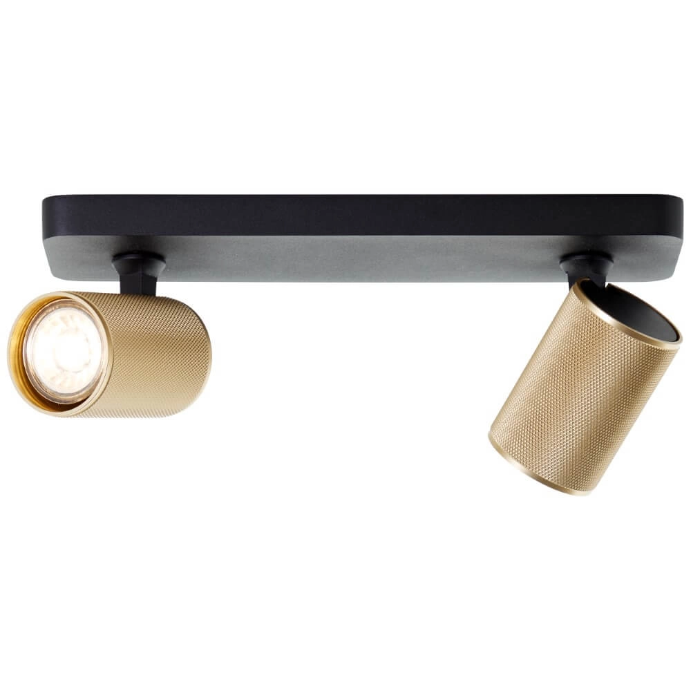2-light surface-mounted spotlight Marty black with gold Brilliant 4004353424397