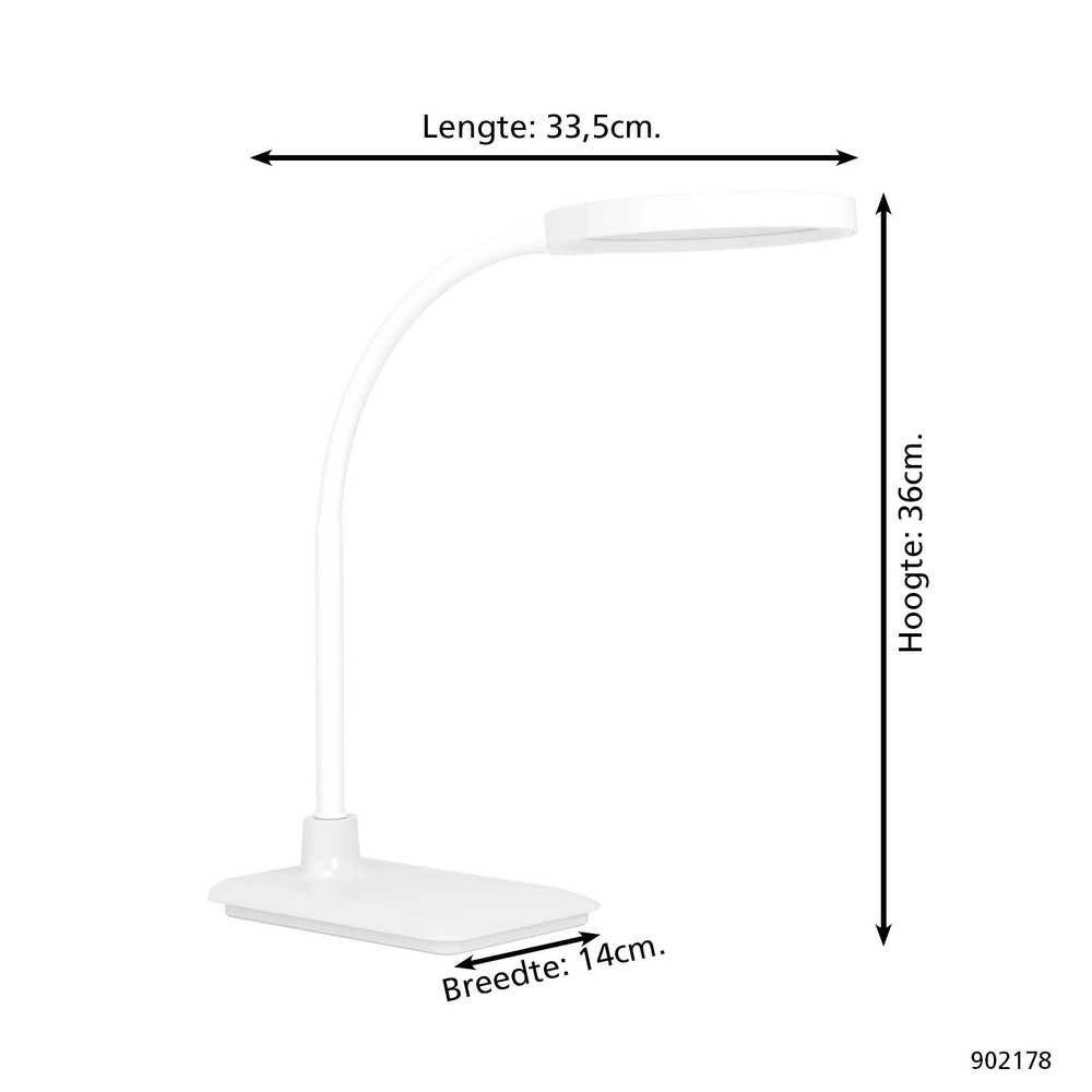 Desk lamp Lauro white Eglo 9008606357505