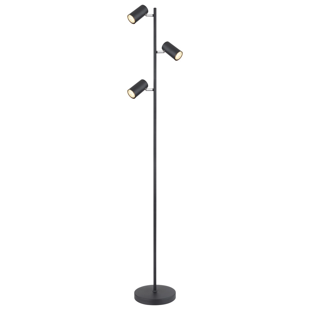 Floor lamp 3-lights Robby Black
