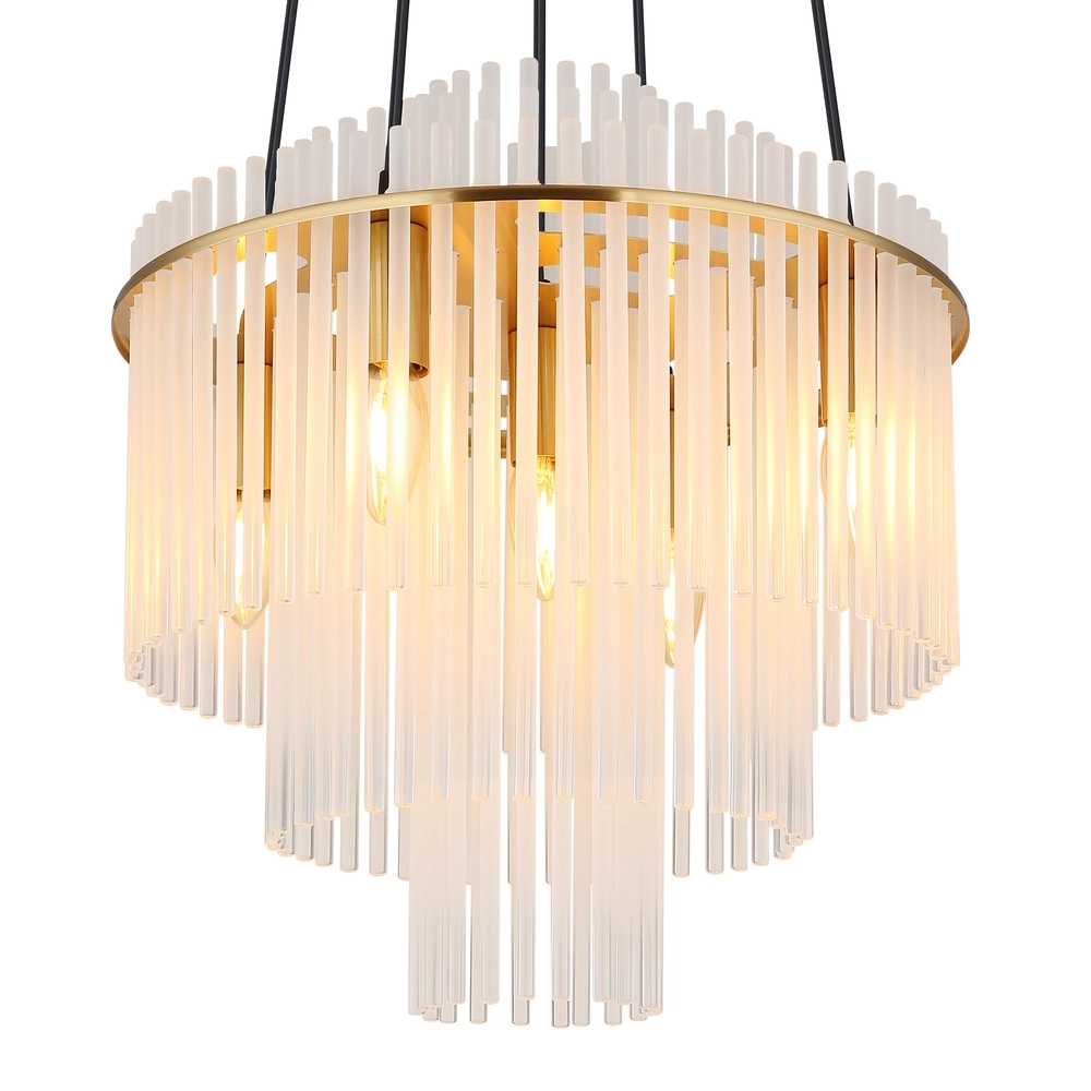 Pendant lamp Ø 40cm Gorley Gold with white glass sticks Globo 9007371518135