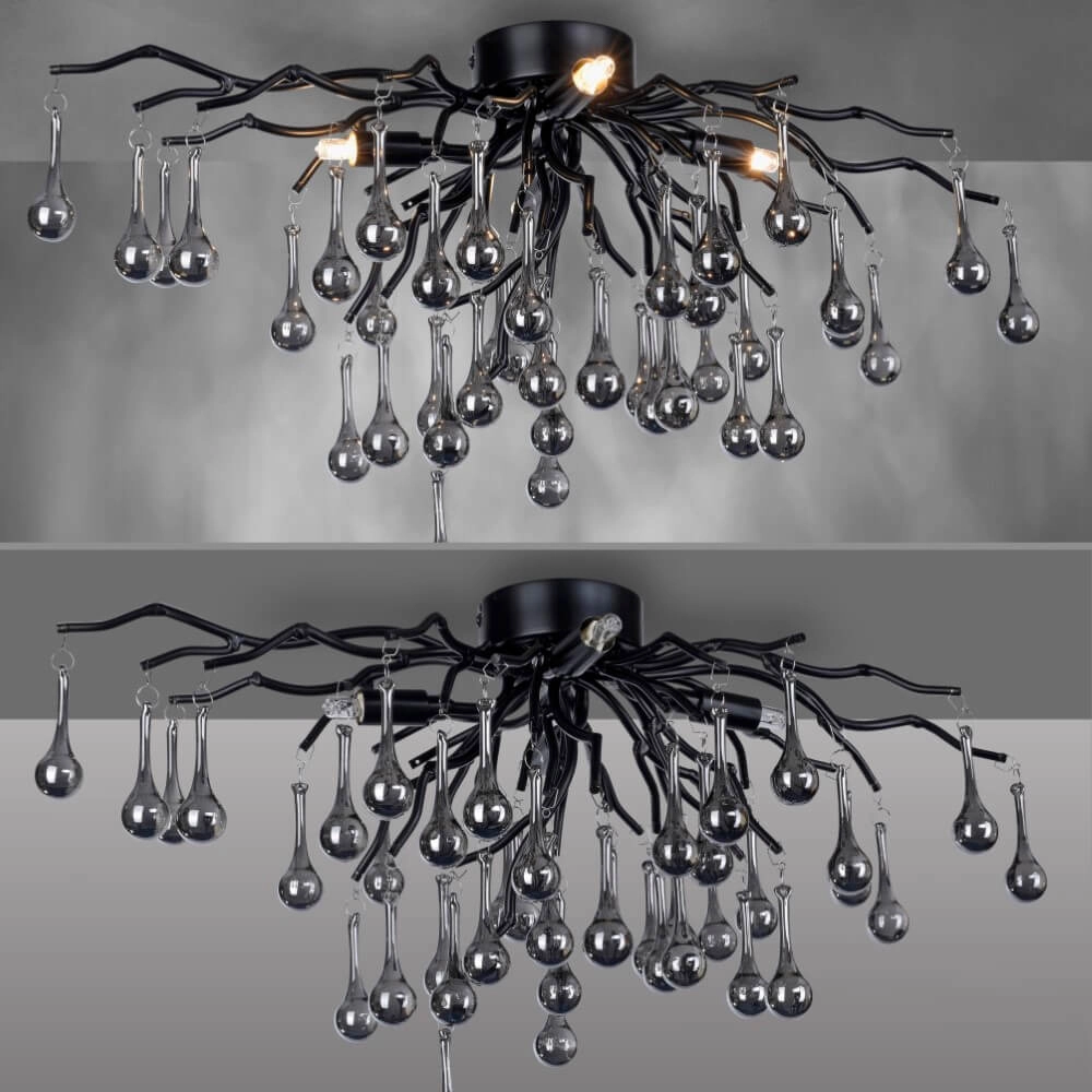 Chandelier Icicle black 60cm Paul Neuhaus 4012248377574