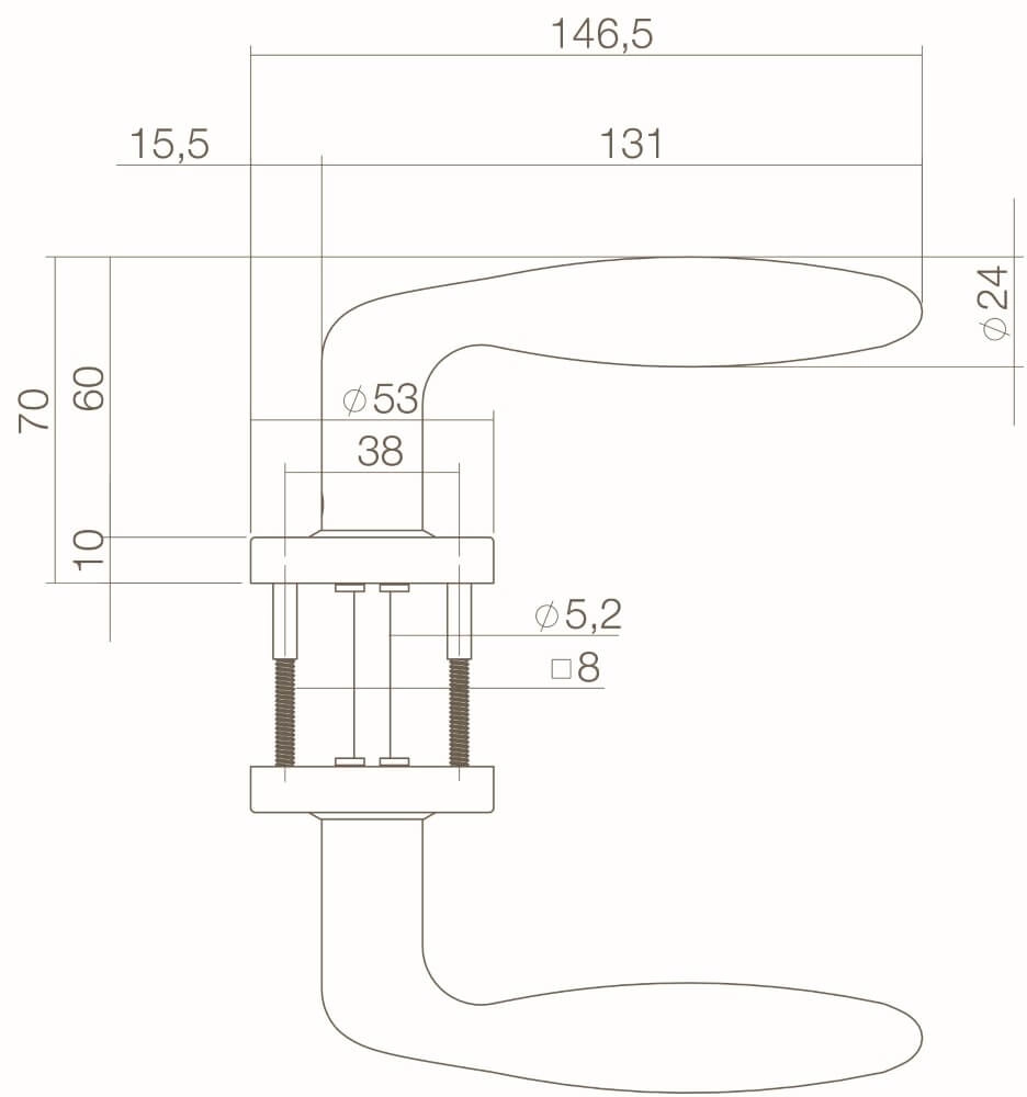 Shaped door handle Jupiter Stainless steel Intersteel 8714186058916
