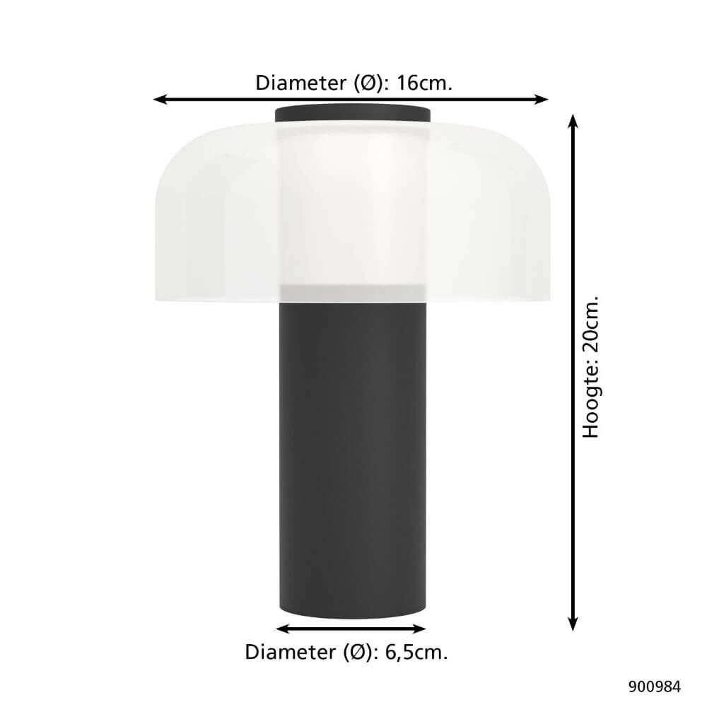 Design table lamp Ponente black and white Eglo 9008606297870