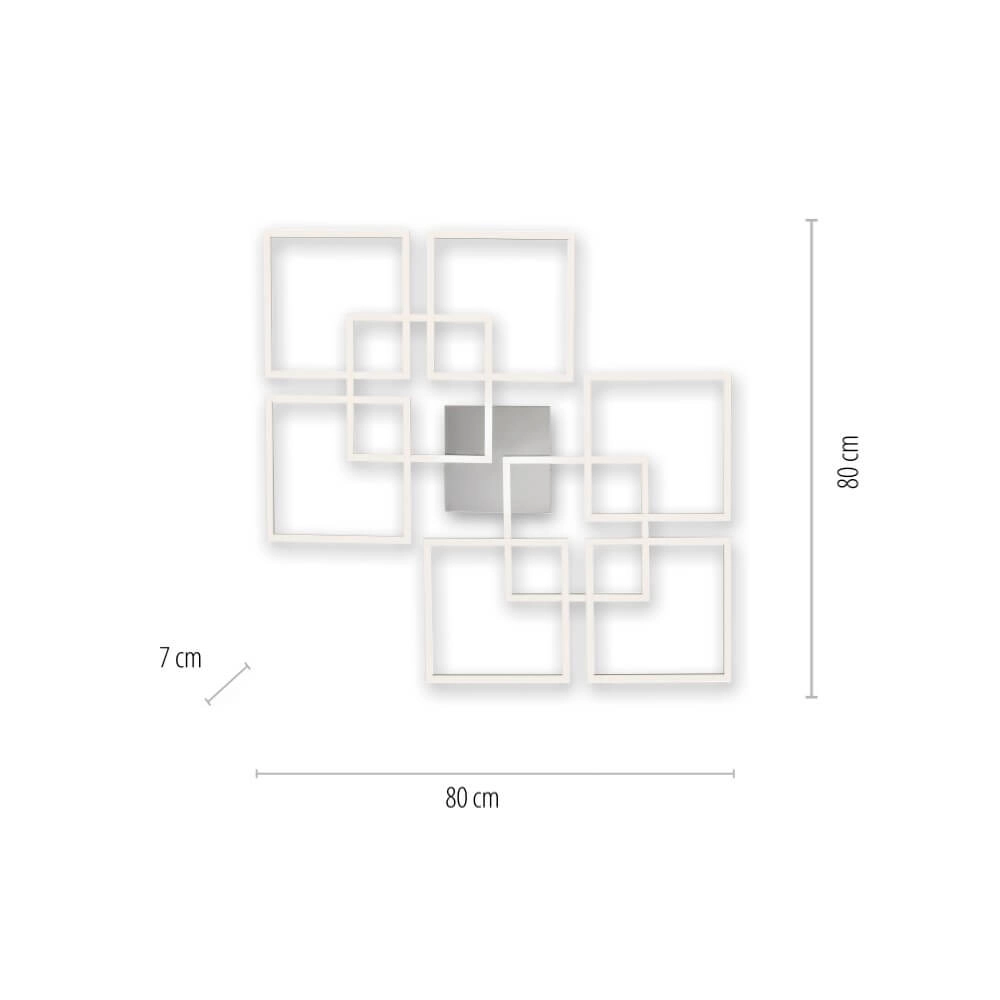 Modern ceiling lamp Q-Inigo square Paul Neuhaus 4012248358108