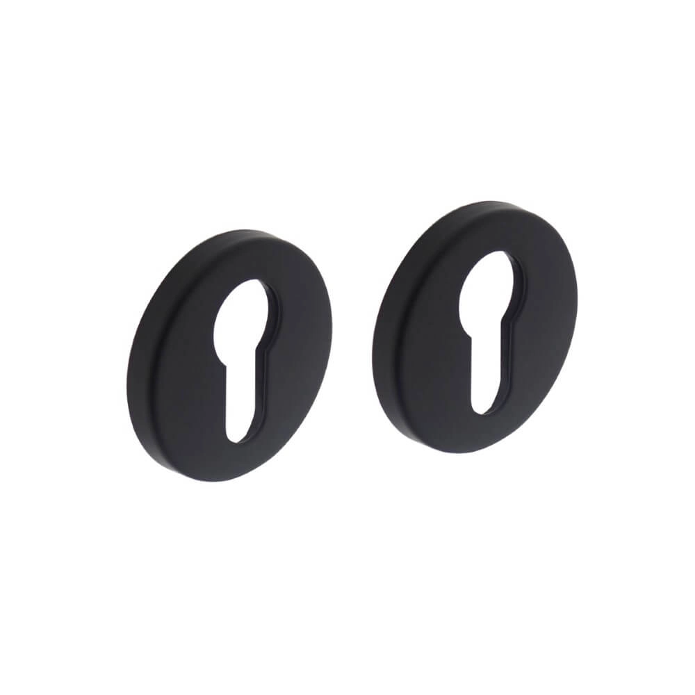 Set of 2 Cylinder Rosettes Tira round black concealed