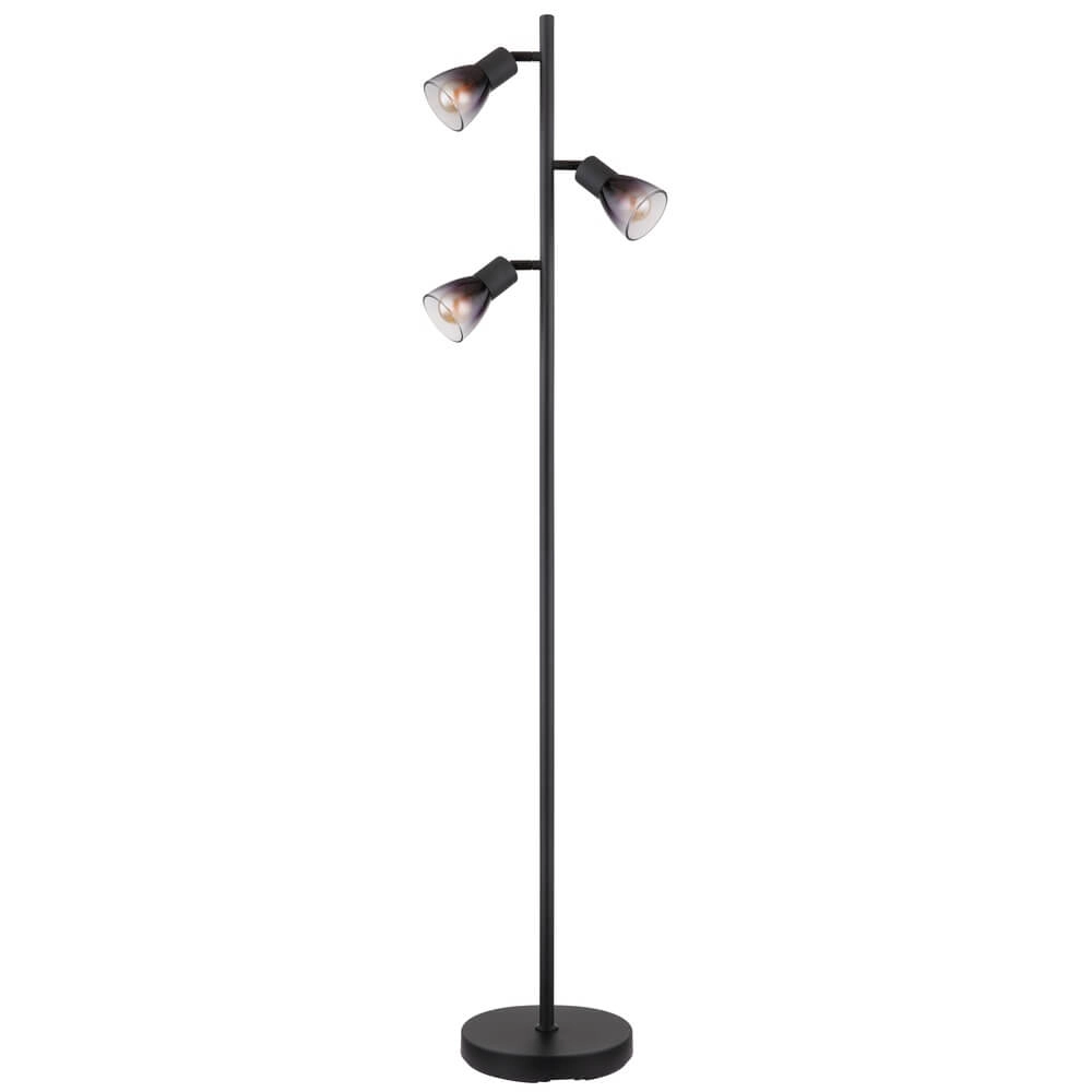 Black floor lamp Satella 3-light Globo 9007371455935