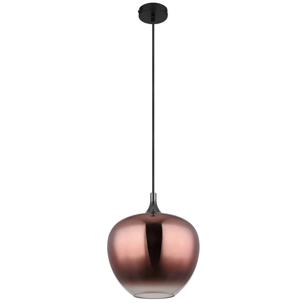 Black pendant lamp Maxy with red glass Ø 29cm Globo 9007371453979