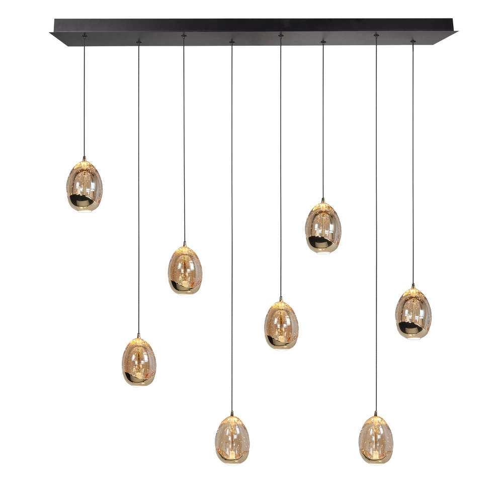 Pendant lamp Golden Egg black 8-light straight