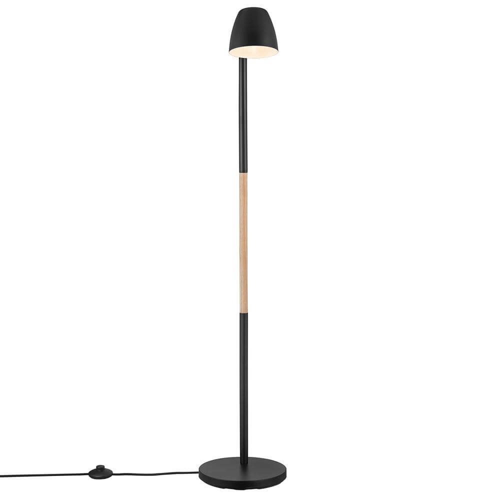 Floor lamp Theo black with wood Nordlux 5704924005701