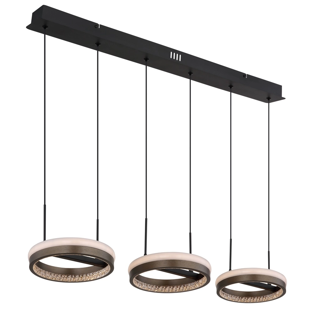 Design pendant lamp Della black 3-lights Globo 9007371462742