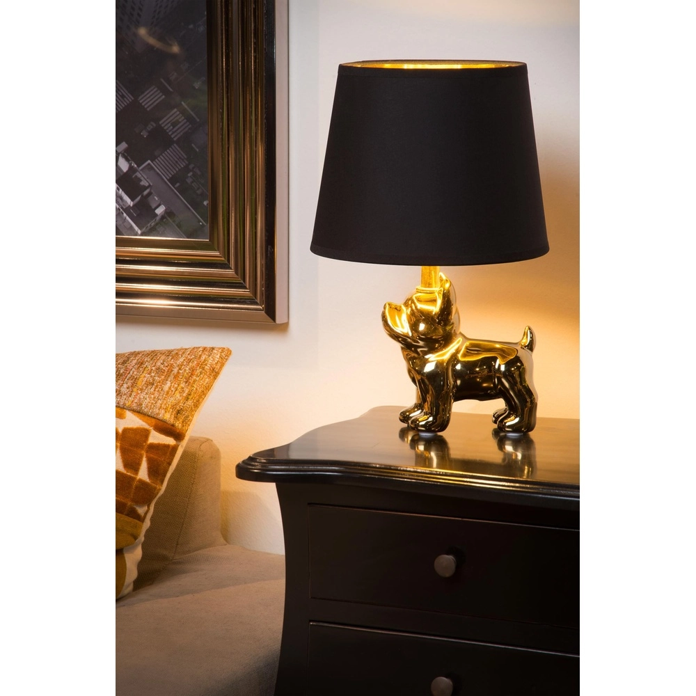 Table lamp Extravaganza Sir Winston dog gold with black Lucide 5411212134097
