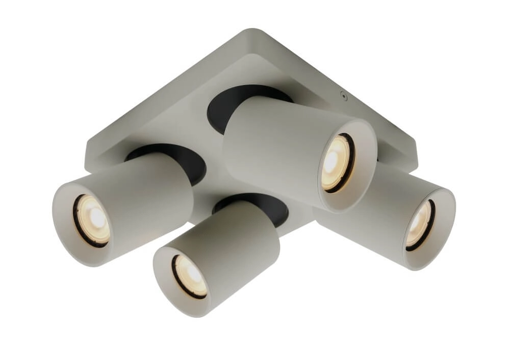 4-light surface-mounted spotlight Megano gray orientable