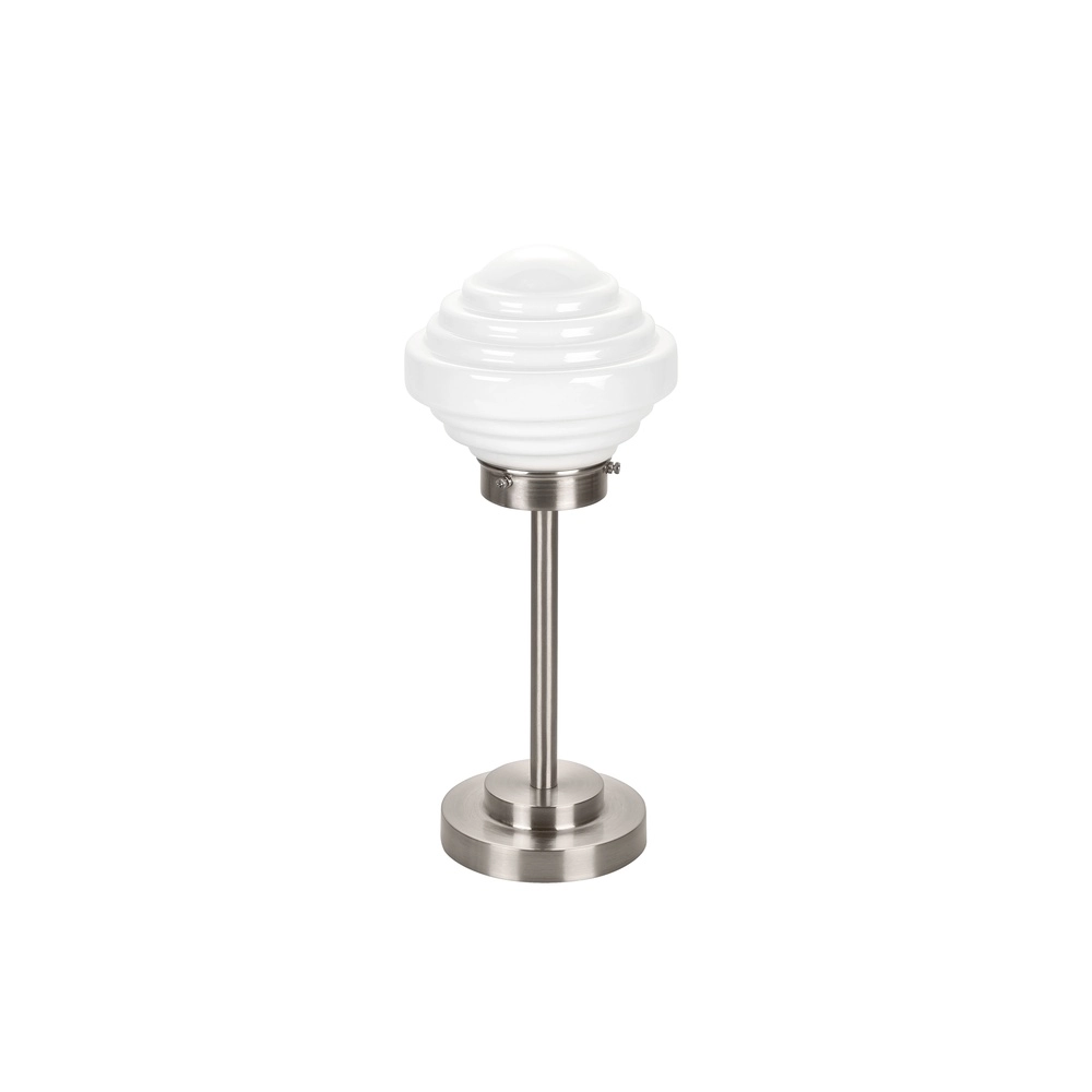 Nickel table lamp York with white glass Ø 15cm