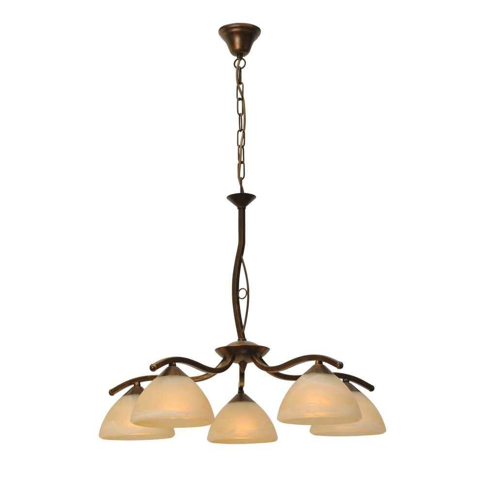 Dining room hanging lamp Bolzano 5-light bronze brown