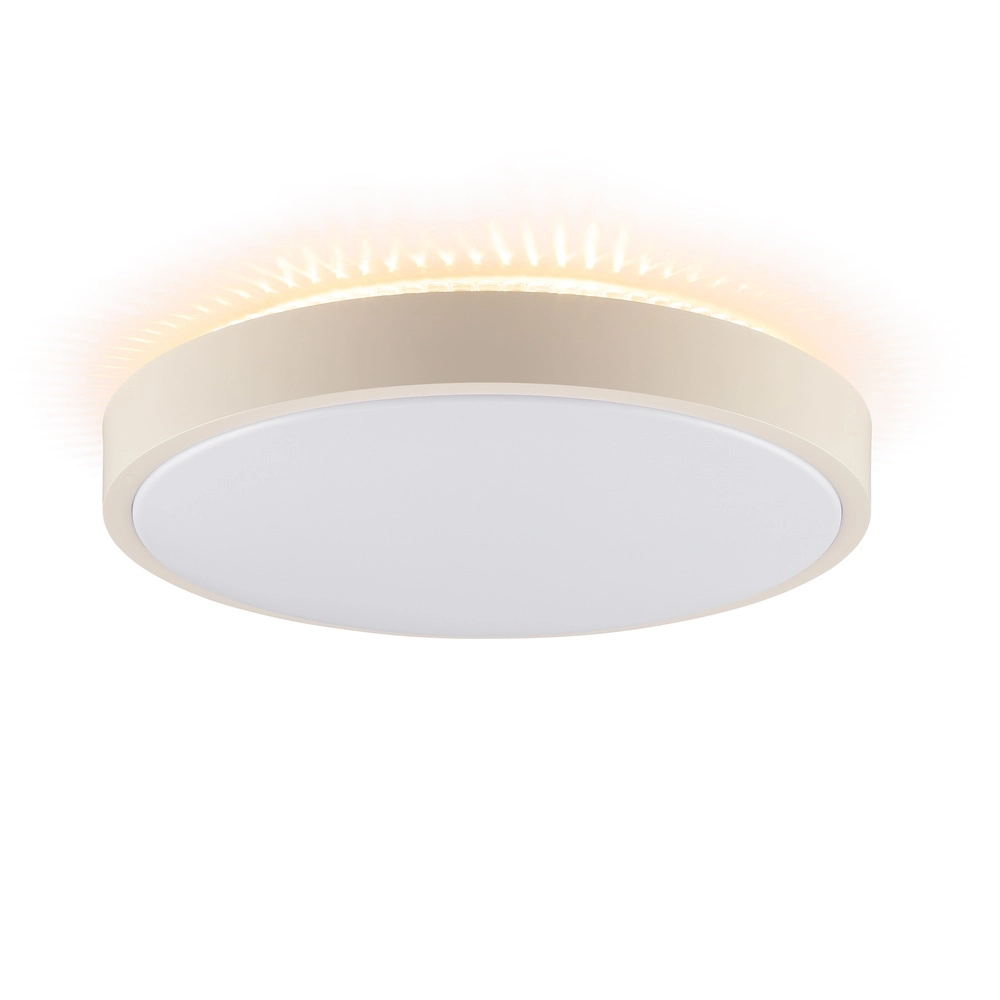 Ceiling light Solistra sand brown with white Ø 34,5cm