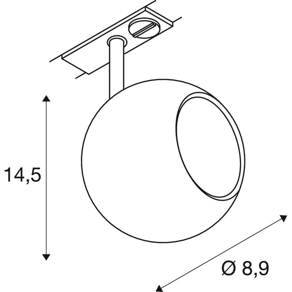 Spot for rail Light Eye 90 white Ø 9cm 1-phase SLV 4024163295451