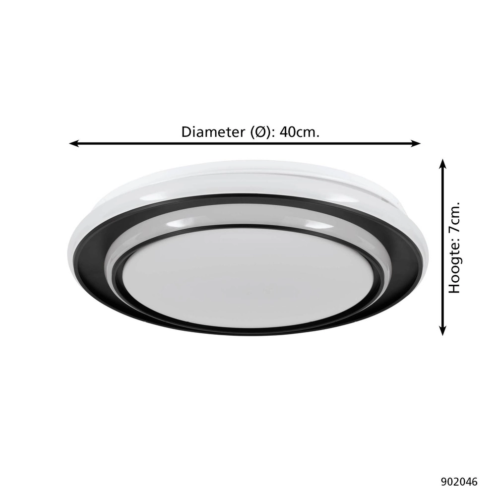 Ceiling light Moschetta black Ø 40cm Eglo 9008606357413