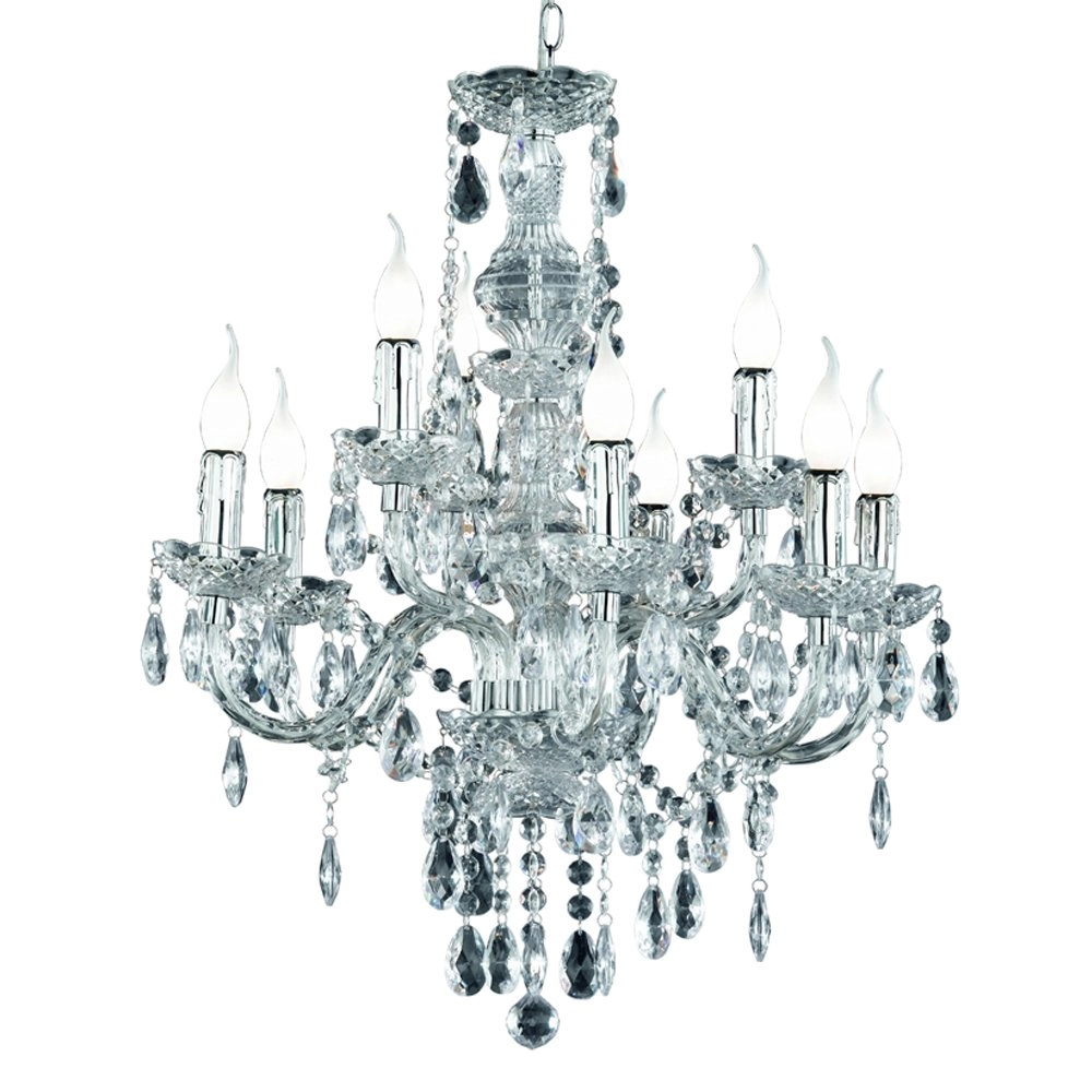 Chandelier Luster Crystal 61cm 9-light transparent Trio 4017807138474