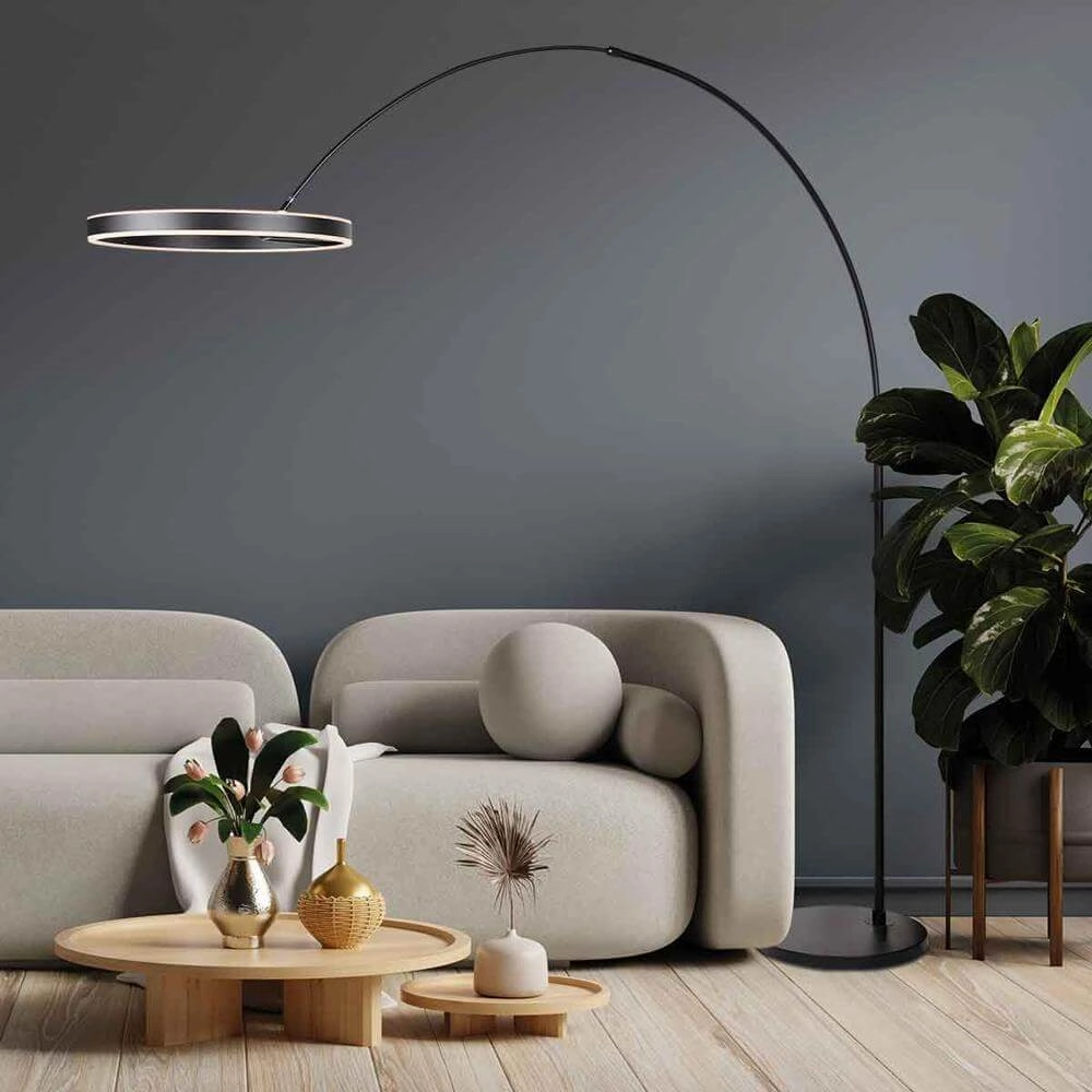 Design arc lamp Ringlux black Steinhauer 8712746176551