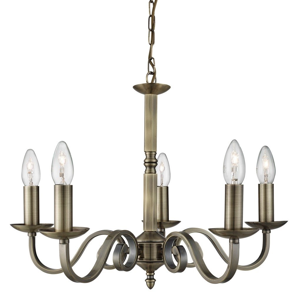 Rural chandelier Richmond 5-light 52cm antique bronze